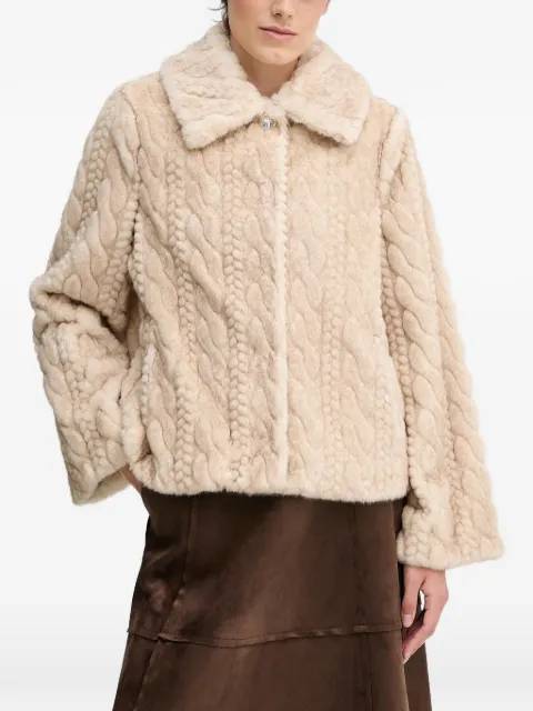 Gaudi cable-knit button-up jacket Neutrals 521FD39006