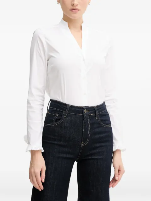 Mos Mosh MMHassie ruffled-cuff V-neck shirt White 174320