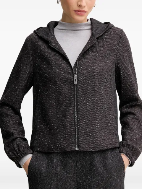 Mos Mosh herringbone hooded jacket Brown 173890