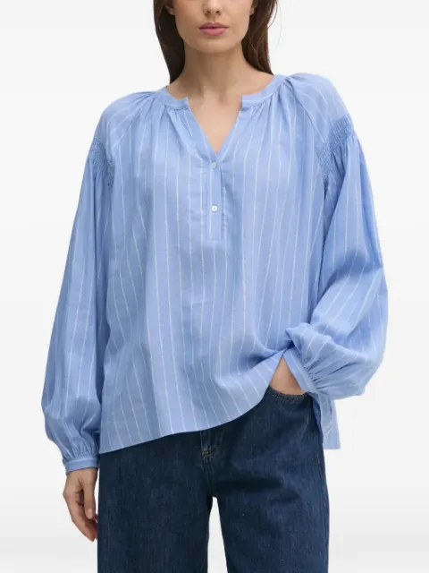 Mos Mosh striped V-neck blouse Blue 169400