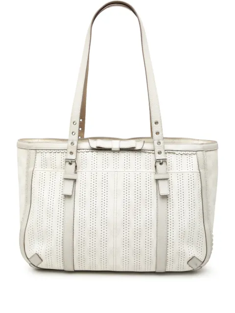 Loewe Pre-Owned 2007 Anagram Perforated Coated Canvas tote bag White F162VVK2SYZMJX1E