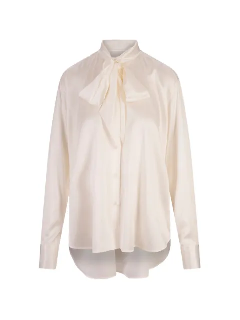 Ermanno Scervino neck bow satin shirt Neutrals D452K331OEL