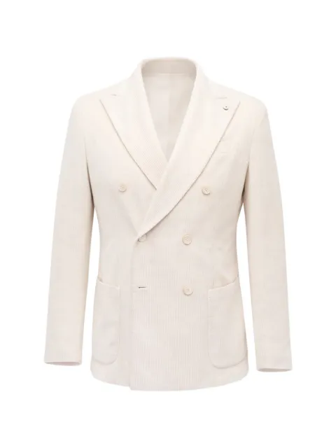 Lubiam corduroy double-breasted jacket Neutrals 555012