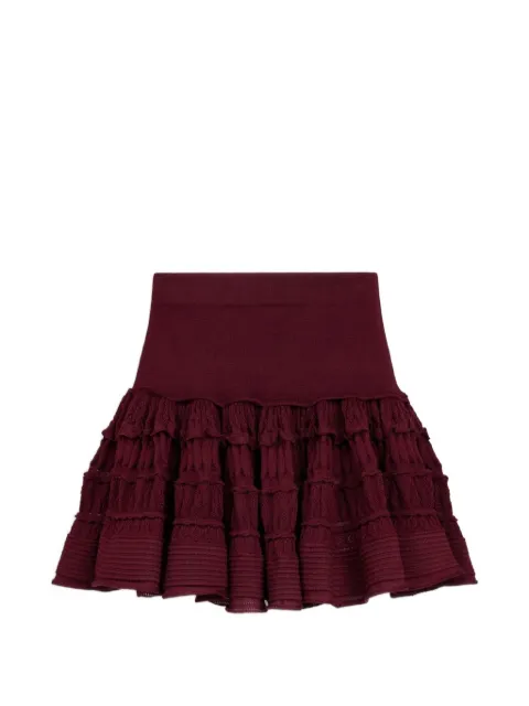 Alaïa ruffled mini skirt Red AA9J2480K164C
