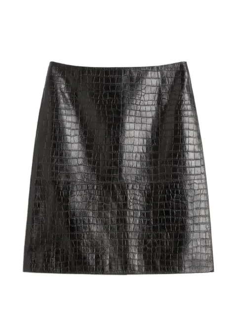 TOTEME panelled embossed midi skirt Brown 254WRB0318LE0189034