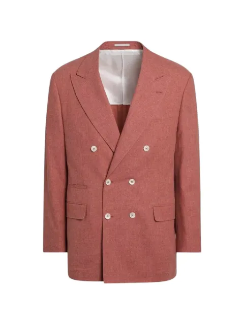 Brunello Cucinelli double-breasted suit-type jacket Pink MR4998BPCC6383