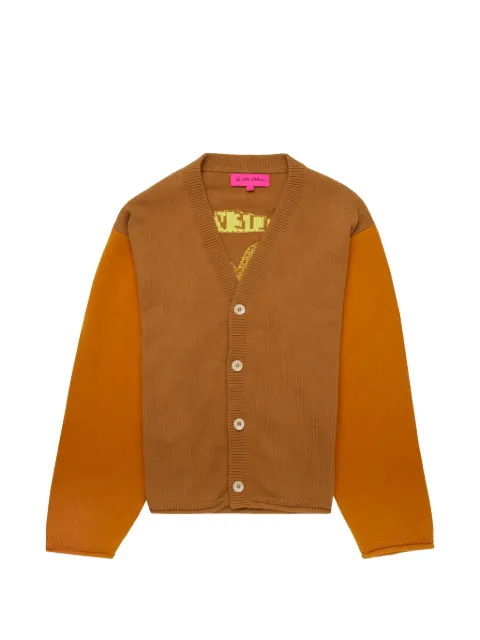 The Elder Statesman Love And Aliens jacquard cashmere cardigan Brown 240274