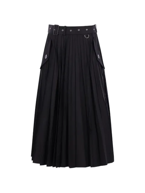 sacai pleated belted skirt Black SCW323