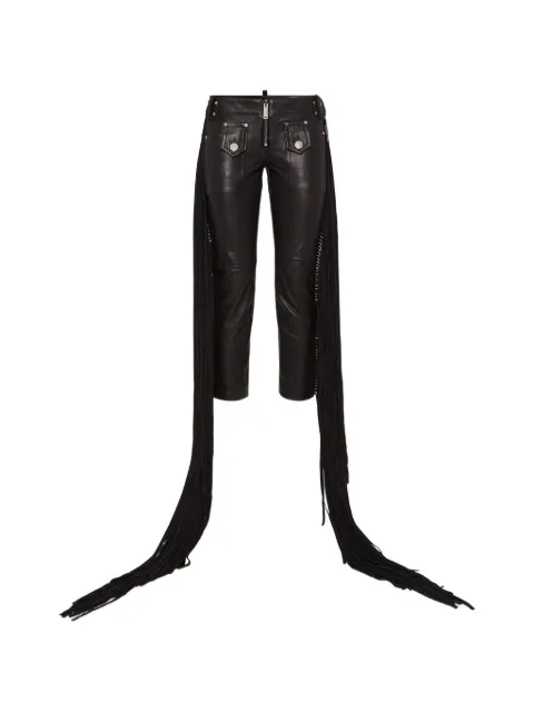 DSQUARED2 leather cropped trousers Black S72KA1306SX9749