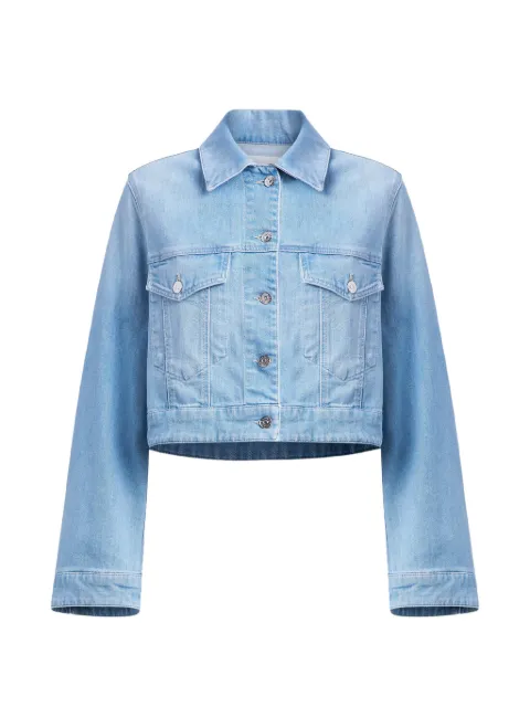 DONDUP chest-pocket cropped jacket Blue DJ753DS0107DMB2800