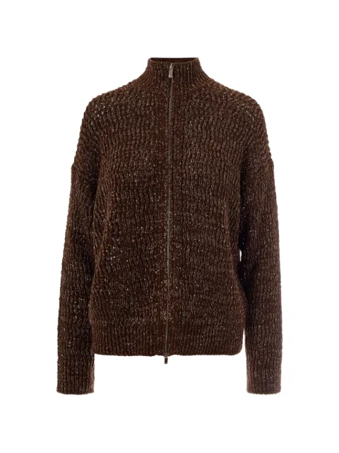 Max Mara zip knitted cardigan Brown 2616341071600