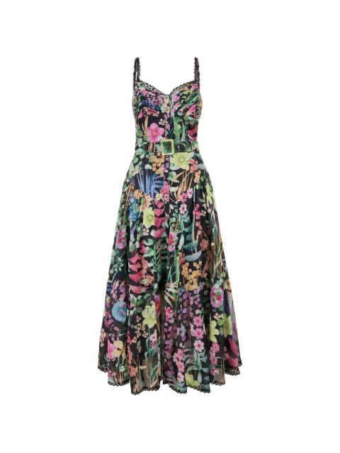Charo Ruiz Ibiza Cael floral-print belted dress Black 262611