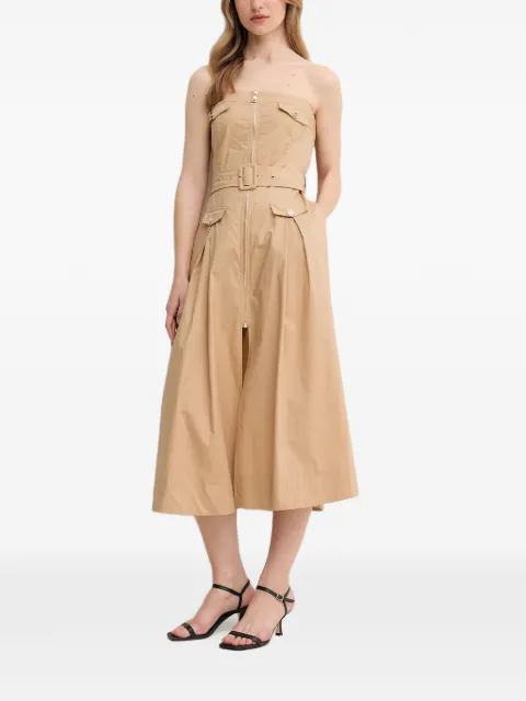 Gaudi zip belted midi dress Neutrals 511FD15017