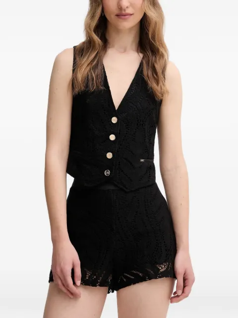 Gaudi buttoned V-neck vest Black 511FD35001