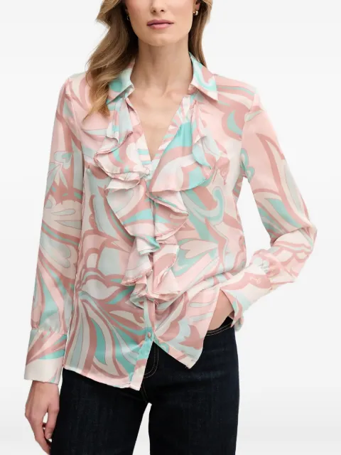 Gaudi ruffled patterned shirt Pink 511FD45004