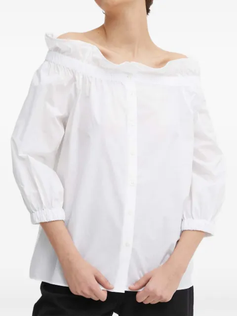 Mos Mosh ruffle off-shoulder blouse White 160130