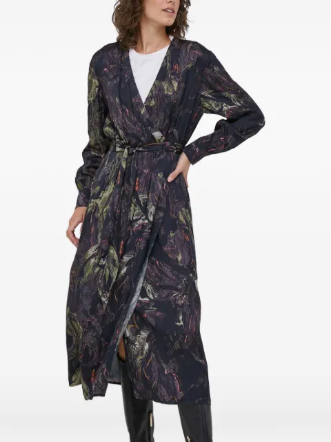 Mos Mosh belted printed midi dress Black 156040