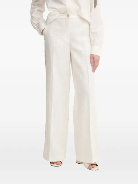 Mos Mosh MMBeata crochet-trim wide-leg trousers Neutrals 169540