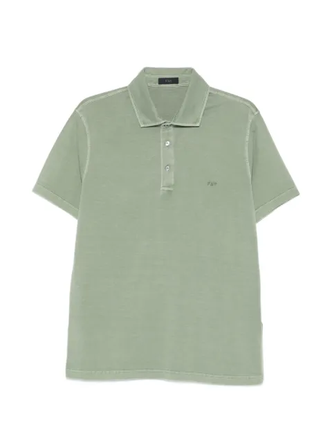 Fay buttoned short-sleeve polo shirt Green NPMB252143TUY1