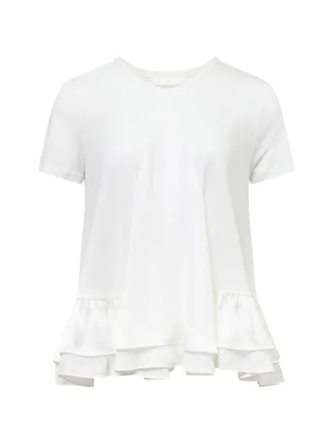 Club21 Kayla ruffled T-shirt White KAYTPL025BRIGHTWHITESS26