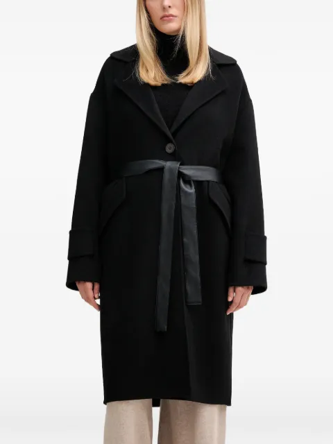 Marc Aurel belt buttoned coat Black 5026100093348