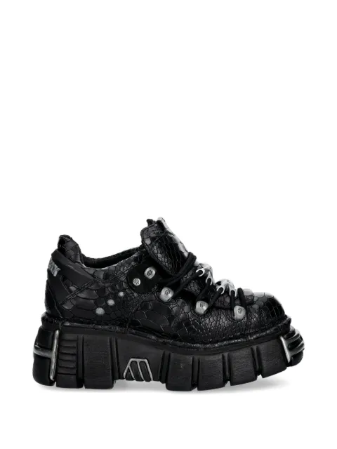 NEW ROCK silver-tone hardware textured sneakers Black M120NC74