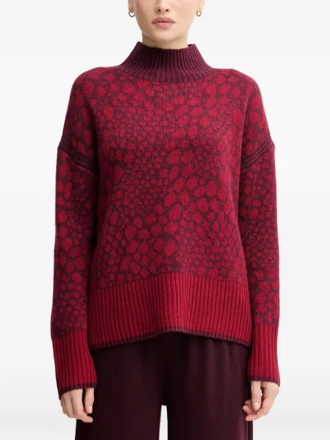 Marc Aurel patterned funnel-neck sweater Red 8026800082046