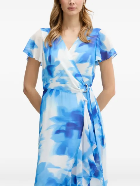 Joseph Ribkoff ruffle-detail printed midi dress Blue 261739