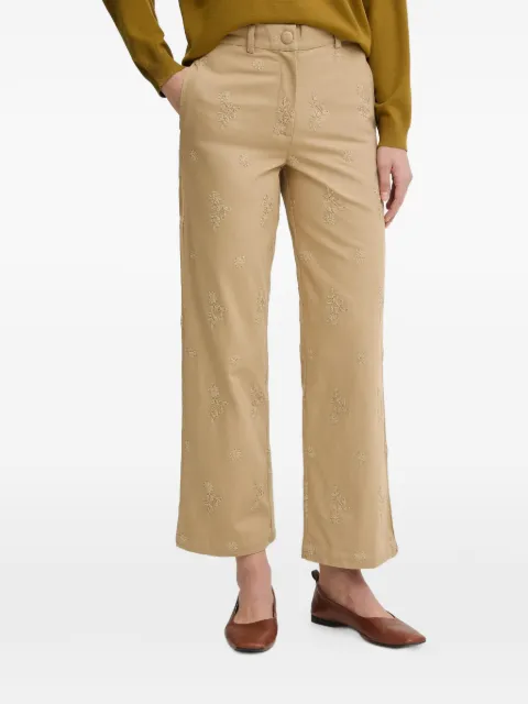 Hoss Intropia floral-embroidered trousers Neutrals 6543035