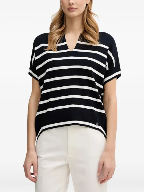 Joseph Ribkoff striped V-neck T-shirt Blue 261921