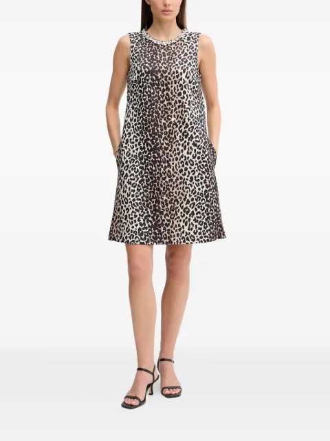 OUI animal-pattern embellished mini dress Black 93831