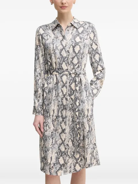 OUI buttoned animal-print midi dress Neutrals 92082