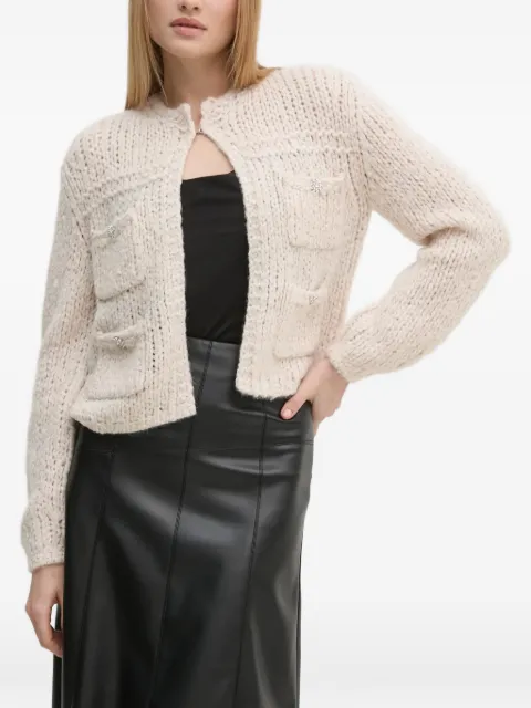 OUI pocket-embellished knit cardigan Neutrals 90614
