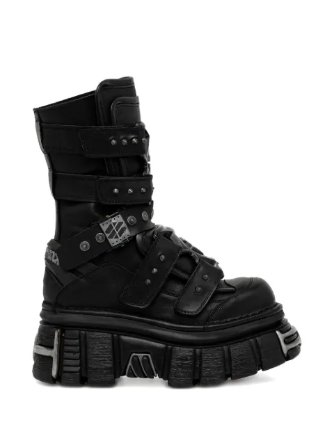 NEW ROCK buckle-studded boots Black MMET422S1