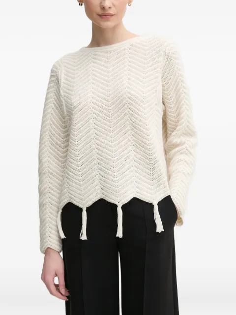 OUI tassel chevron knitwear Neutrals 91935