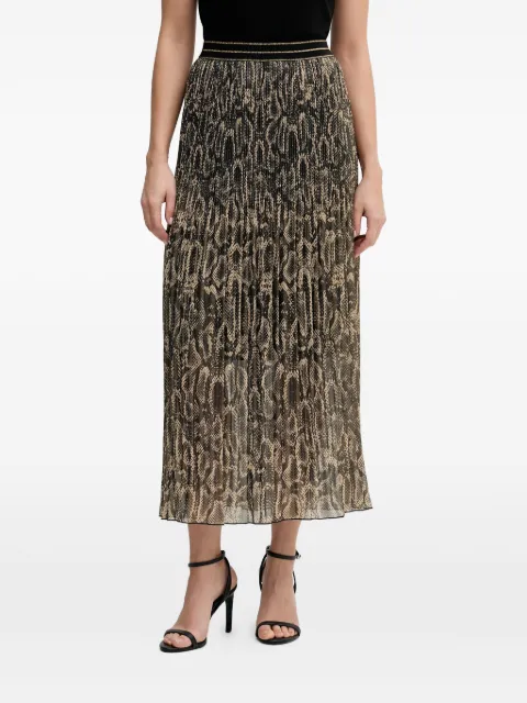 Marc Aurel pleated printed midi skirt Black 2200101393490