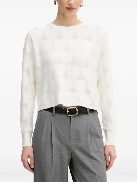 OUI heart-pattern sweater White 96105