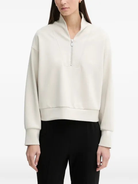 Joseph Ribkoff zip funnel neck sweatshirt Neutrals 261610