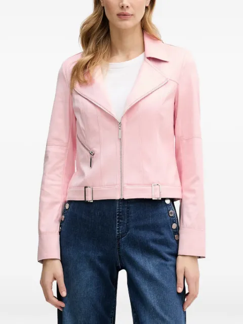 Joseph Ribkoff zip-up biker jacket Pink 261910