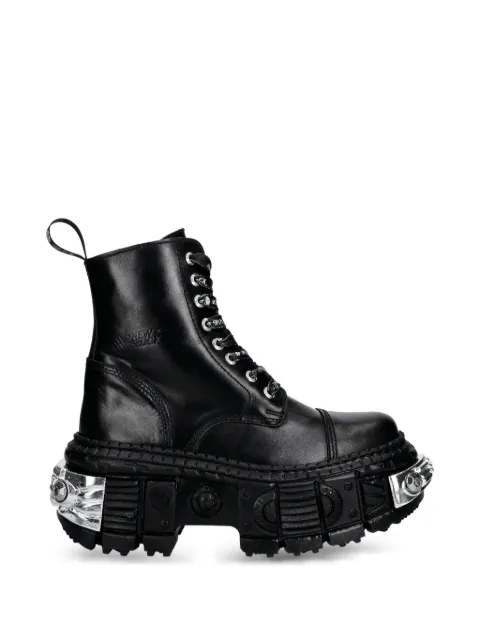 NEW ROCK M-WALL083C-S4 lace-up platform boots Black MWALL083CS436
