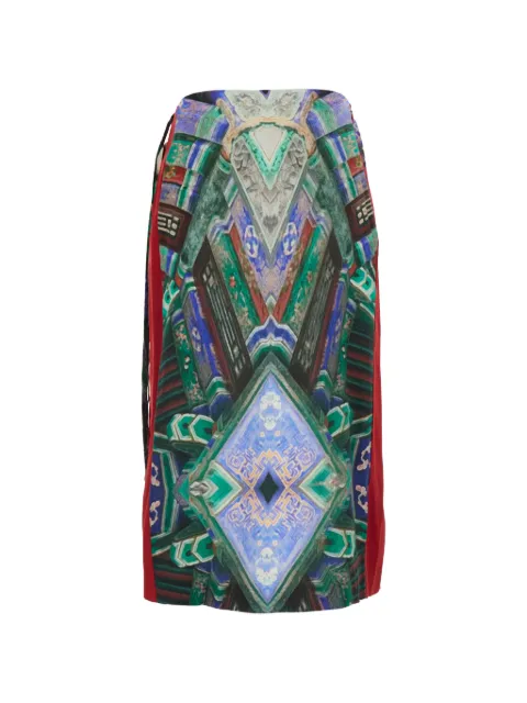 HUI MILANO Tiziano printed midi skirt Green HW21GD3529