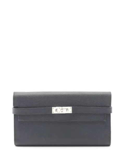 Hermès Pre-Owned 2017 Kelly bi-fold leather wallet Blue 1046248A