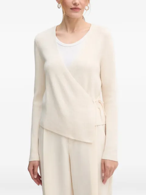 OUI wrap-tie cardigan White 86069