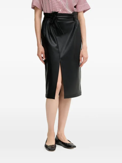 OUI tie-waist slit midi skirt Black 93845