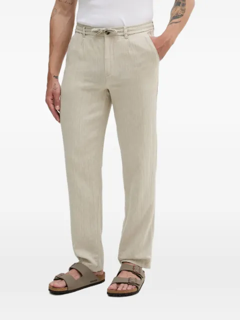 Lindbergh drawstring herringbone trousers Neutrals 30003020