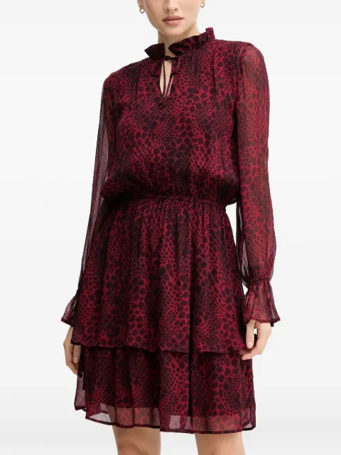 Marc Aurel ruffle animal print dress Red 6572101093471