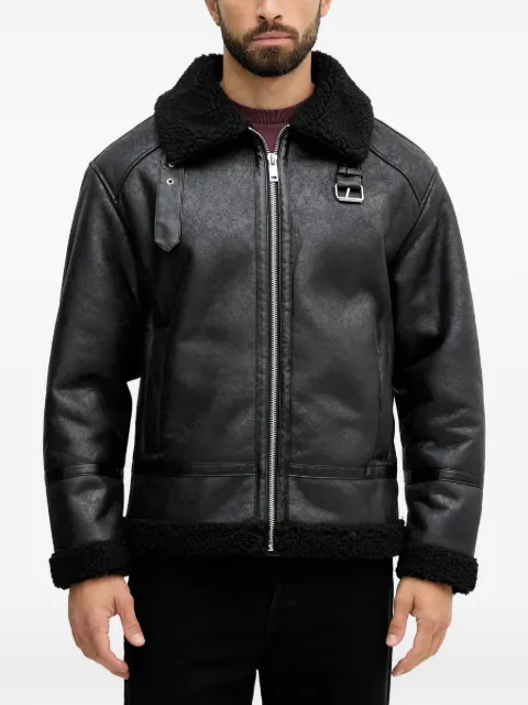 Lindbergh shearling buckle faux-leather jacket Black 30301124