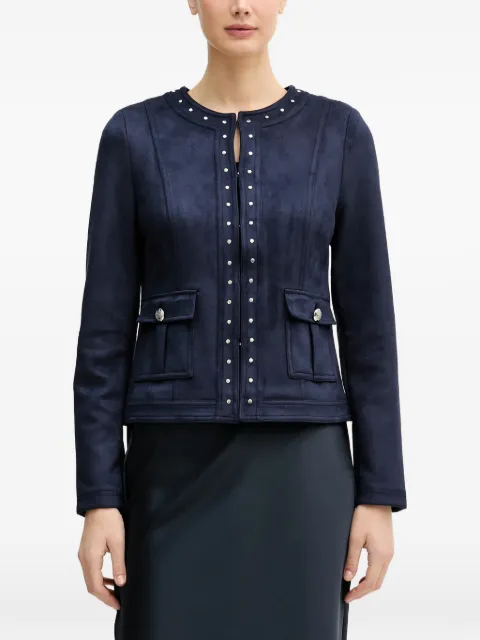 Joseph Ribkoff studded front-pocket jacket Blue 261909