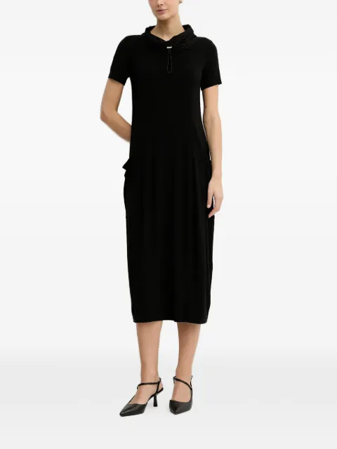 Joseph Ribkoff short-sleeve cowl-neck midi dress Black 261633