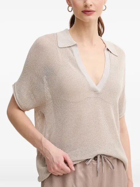 Marc Aurel mesh V-neck T-shirt Neutrals 8994800082052